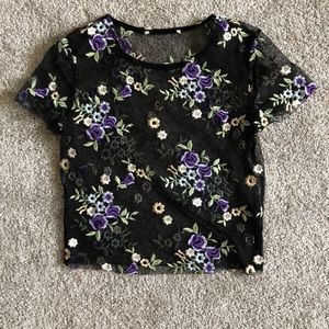 Urban Outfitters sheer floral T-shirt